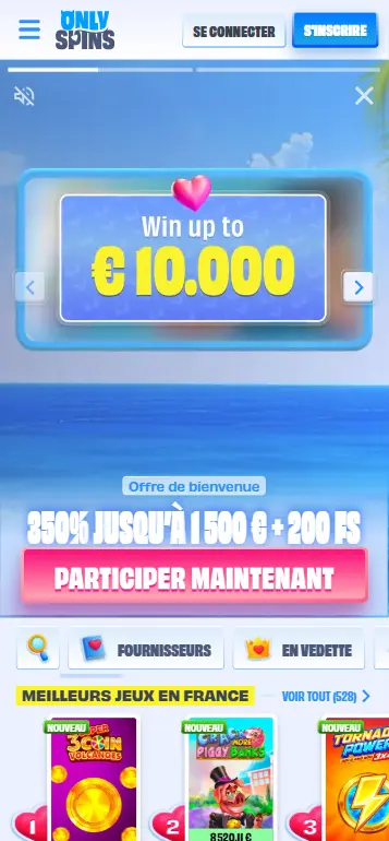 Lobby d'un casino en ligne avec la tuile du jeu Fist of Destruction visible