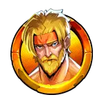 Combattant blond de l'équipe rouge, symbole premium Fist of Destruction